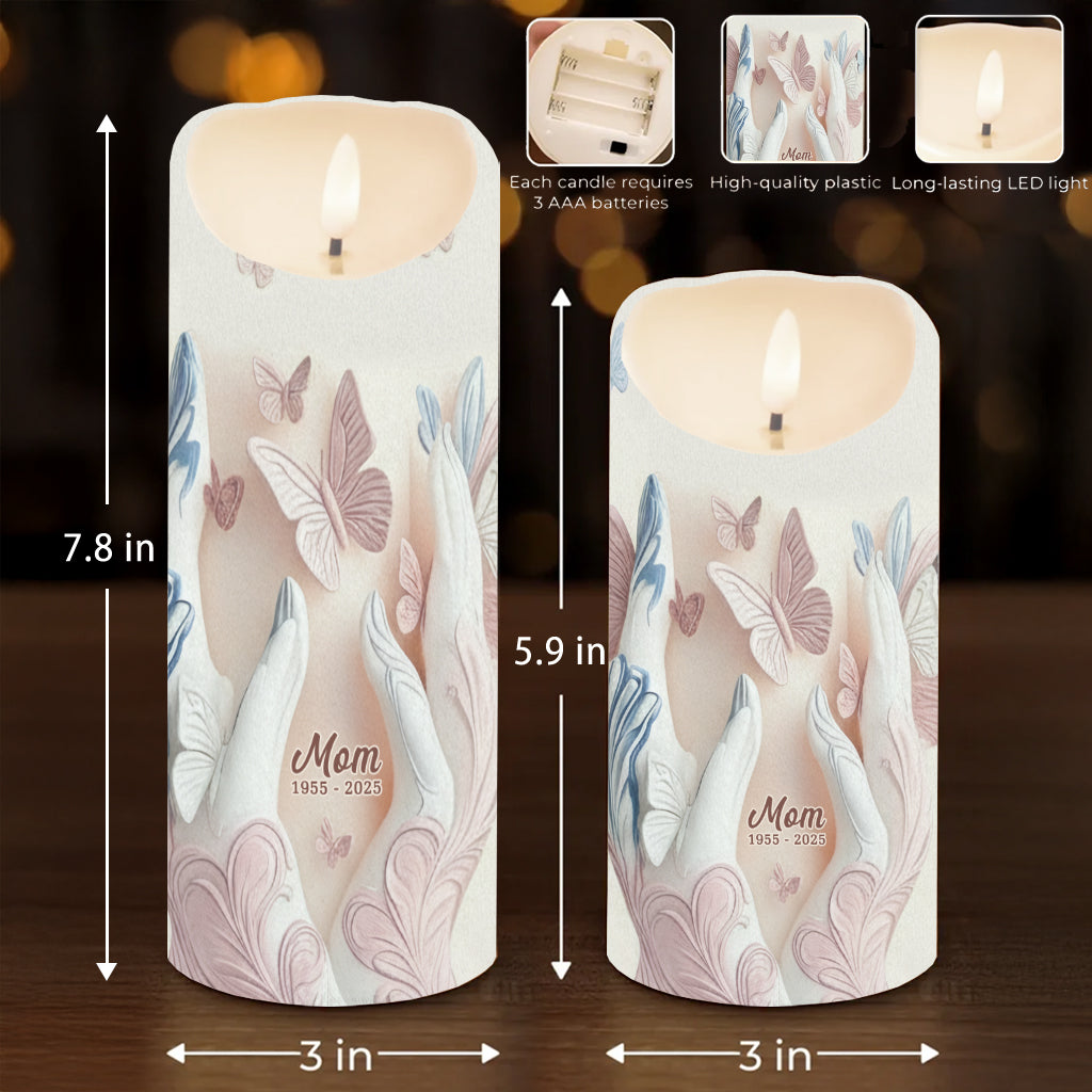 Your Wings Were Ready, But My Heart Was Not - Personalized Memorial Flameless Candle