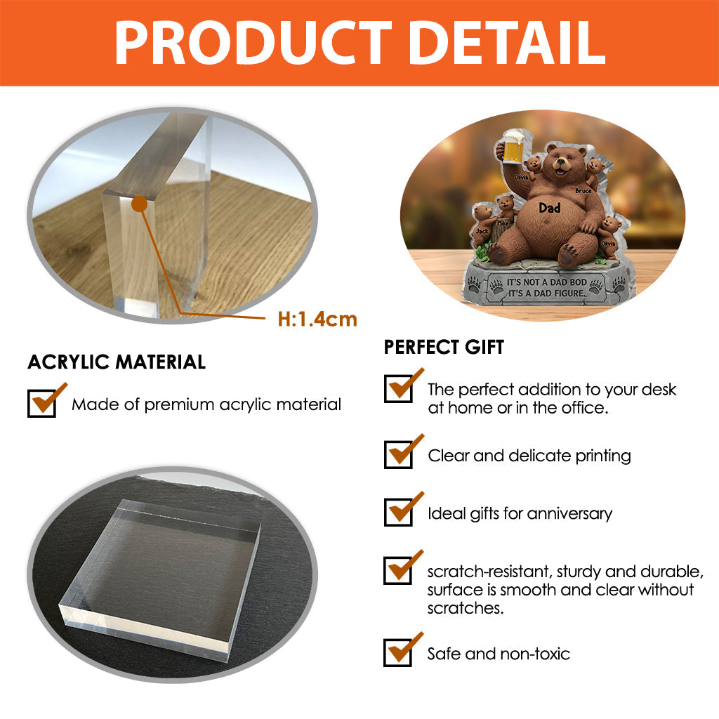 It's Not A Dad Bod - Personalized Father Custom Shaped Acrylic Plaque