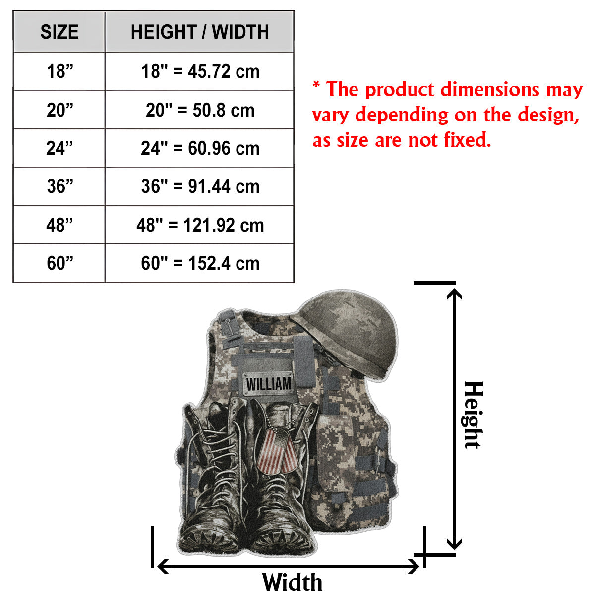 Military Uniform - Boots & Hat - Personalized Veteran Non-Slip Tufted Rug