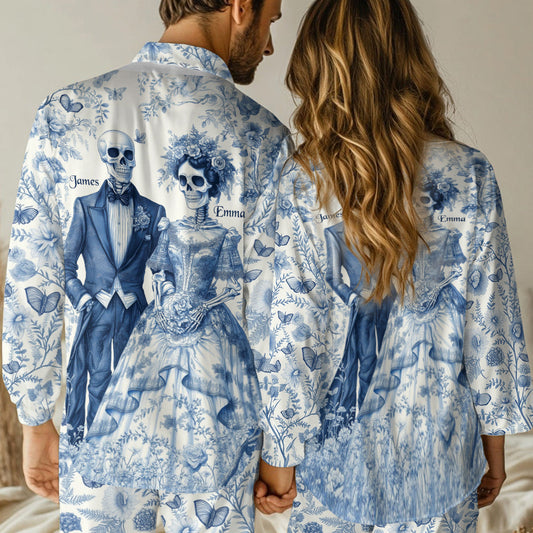 Until Death Do Us Part - Personalized Couple Button Down Pajamas