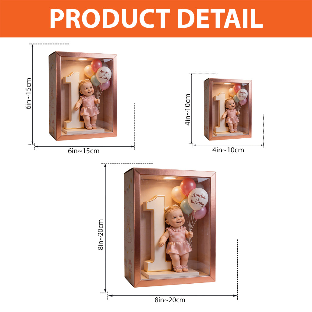 Photo, Balloons And Number - Personalized Birthday Custom Shaped Acrylic Plaque