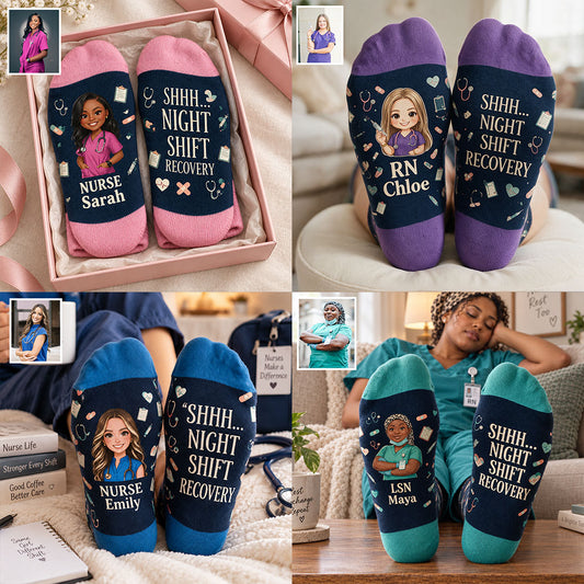 Night Shift Recovery - Personalized Nurse Socks