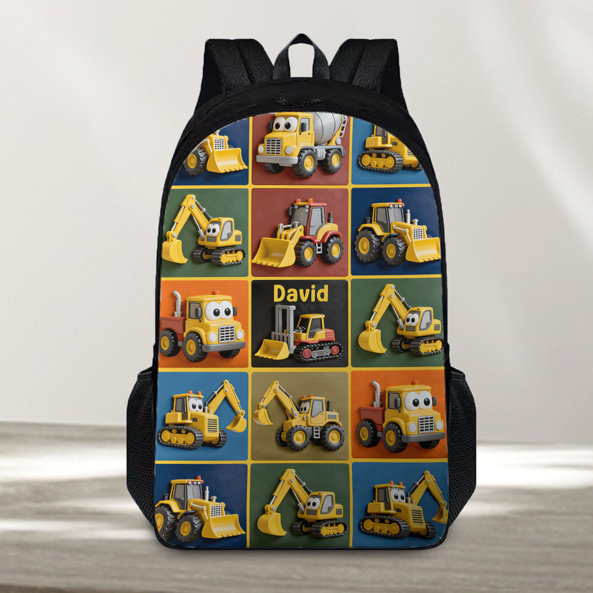 Construction Machines - Personalized Kid Backpack Lunch Bag Pencil Case Set