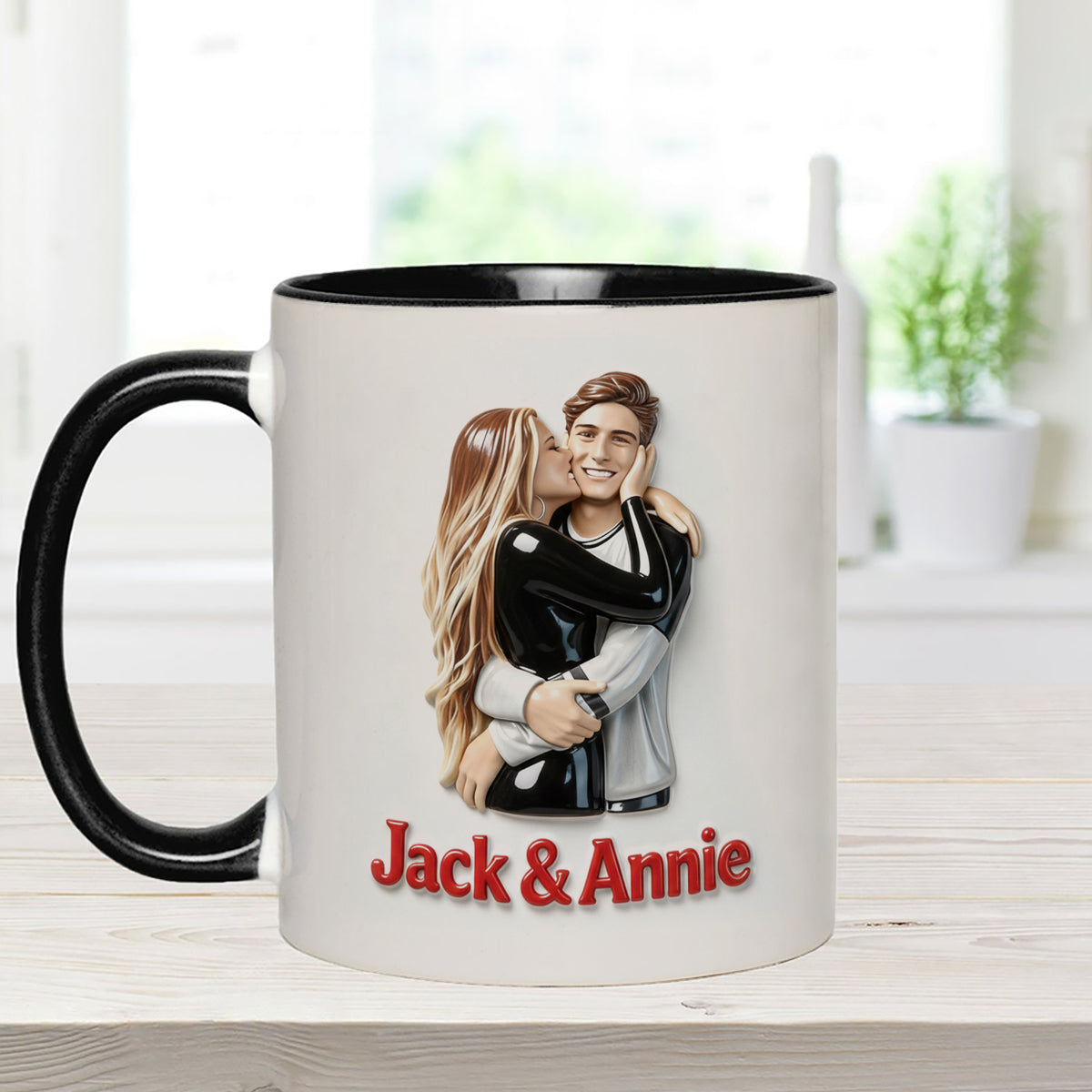 Cadeau idéal pour lui - Mug décoratif personnalisé « Couple épicé » avec agitateurs en acrylique