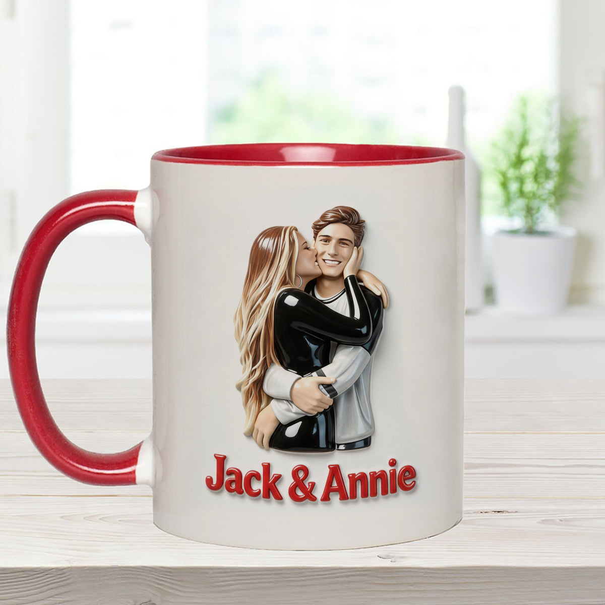 Cadeau idéal pour lui - Mug décoratif personnalisé « Couple épicé » avec agitateurs en acrylique