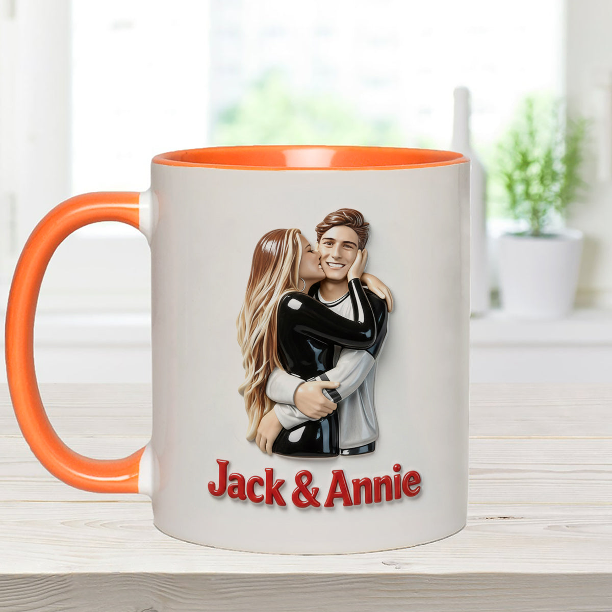 Cadeau idéal pour lui - Mug décoratif personnalisé « Couple épicé » avec agitateurs en acrylique