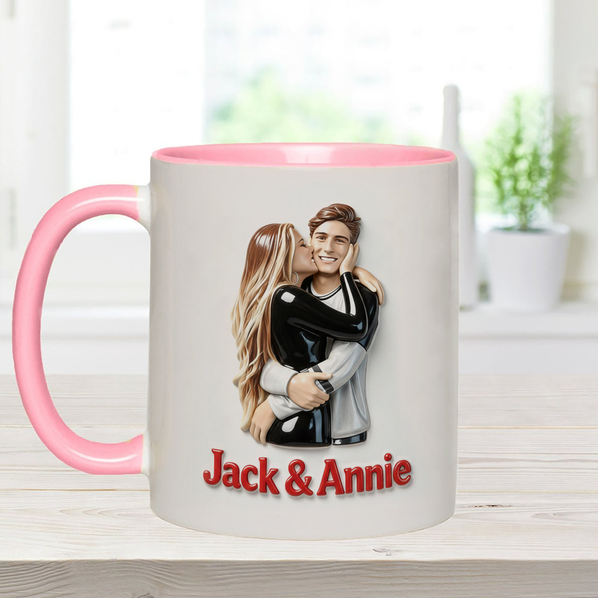 Cadeau idéal pour lui - Mug décoratif personnalisé « Couple épicé » avec agitateurs en acrylique