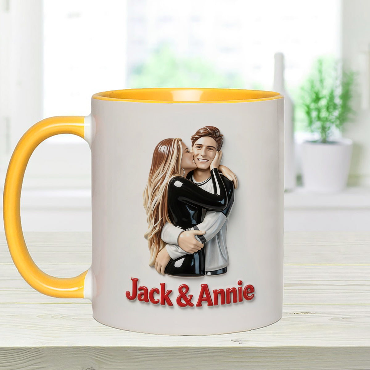 Cadeau idéal pour lui - Mug décoratif personnalisé « Couple épicé » avec agitateurs en acrylique