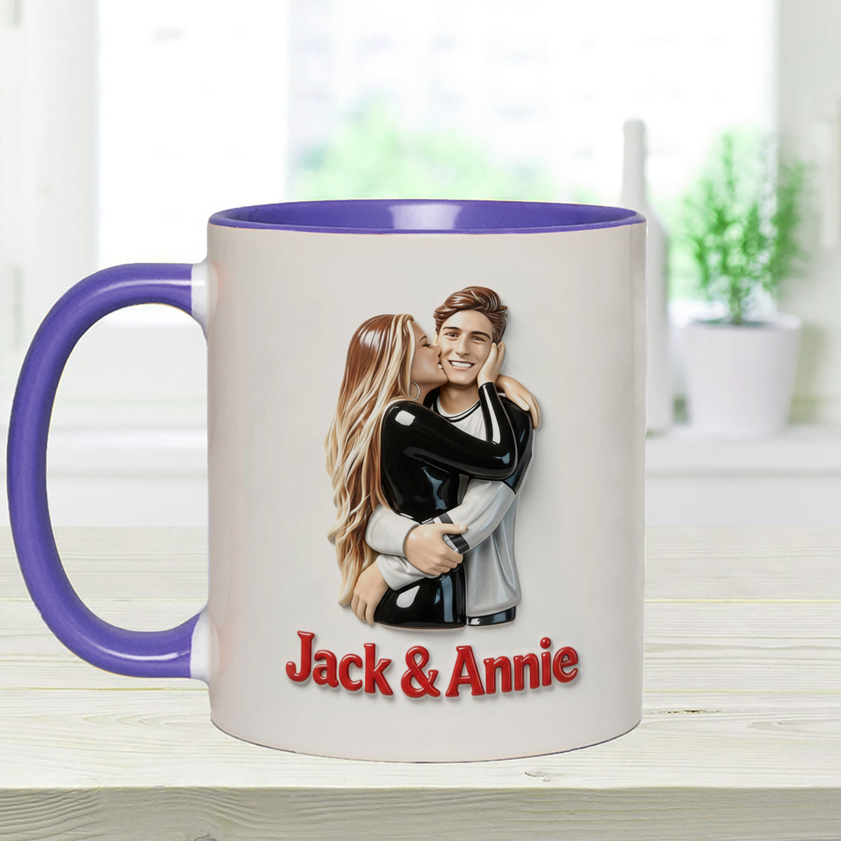 Cadeau idéal pour lui - Mug décoratif personnalisé « Couple épicé » avec agitateurs en acrylique