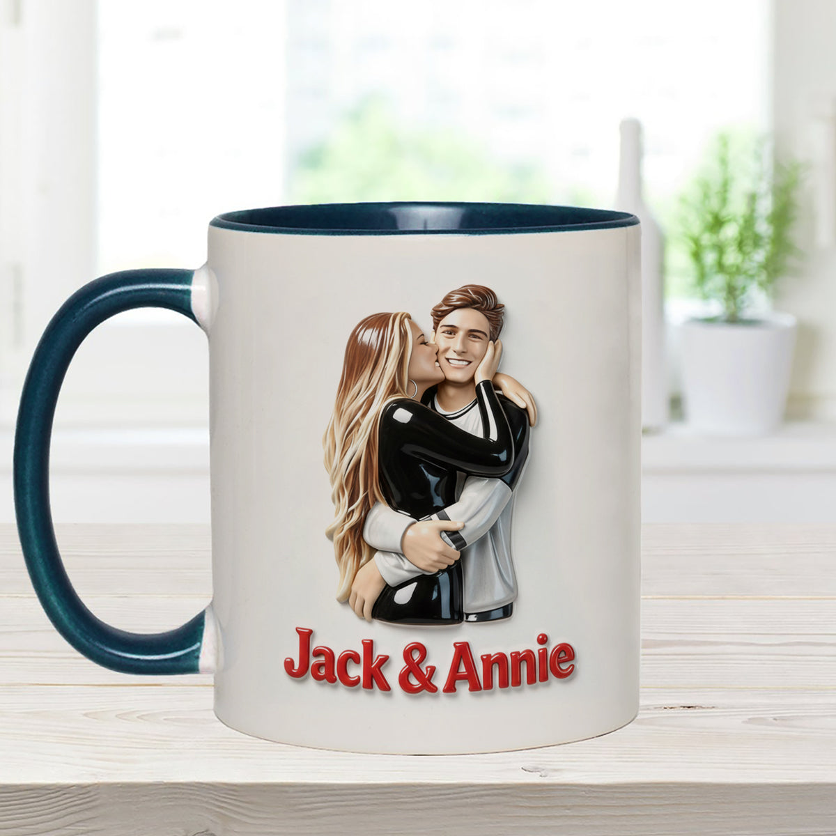 Cadeau idéal pour lui - Mug décoratif personnalisé « Couple épicé » avec agitateurs en acrylique