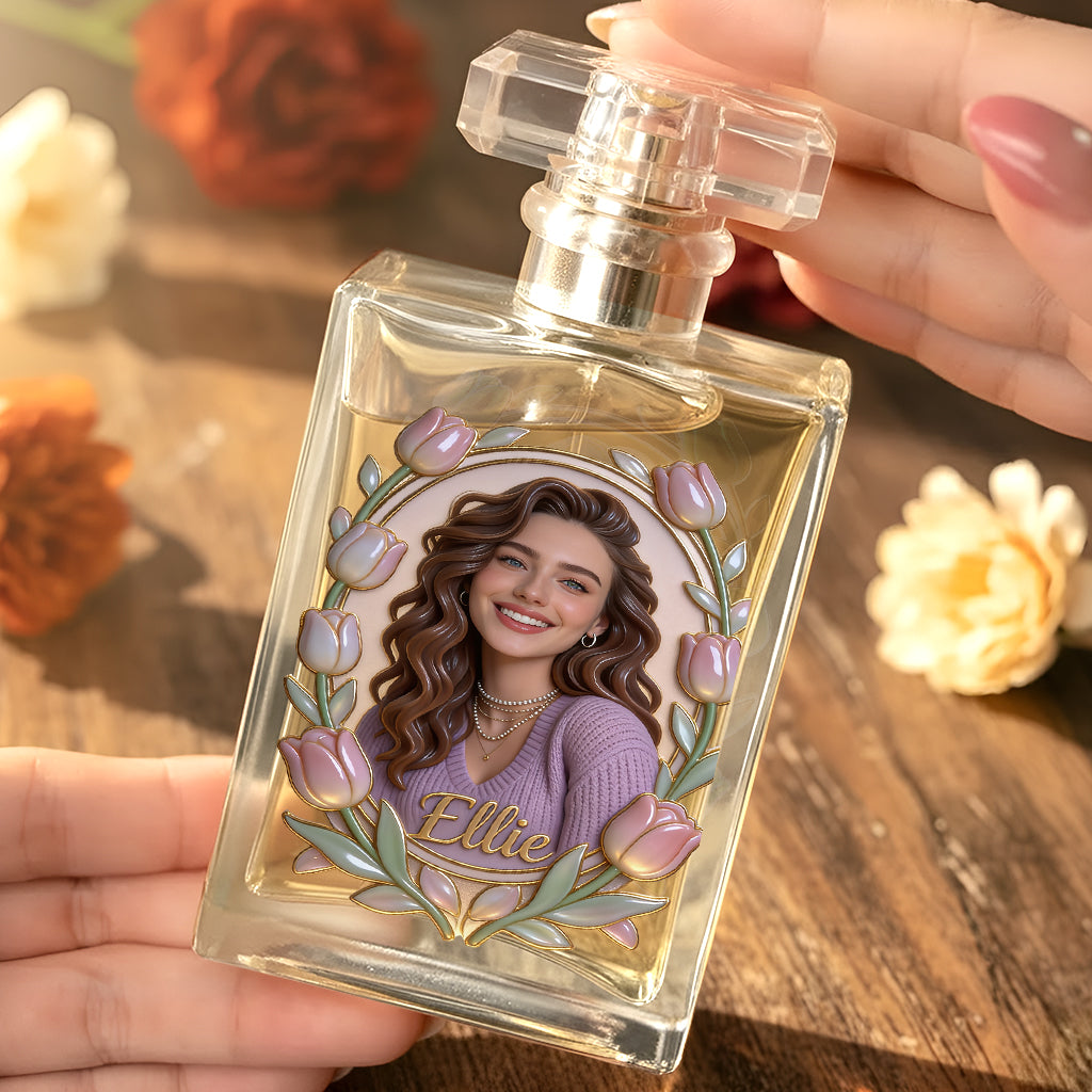 Custom Photo - Birth Month Flower - Personalized Self Love Refillable Perfume Bottle