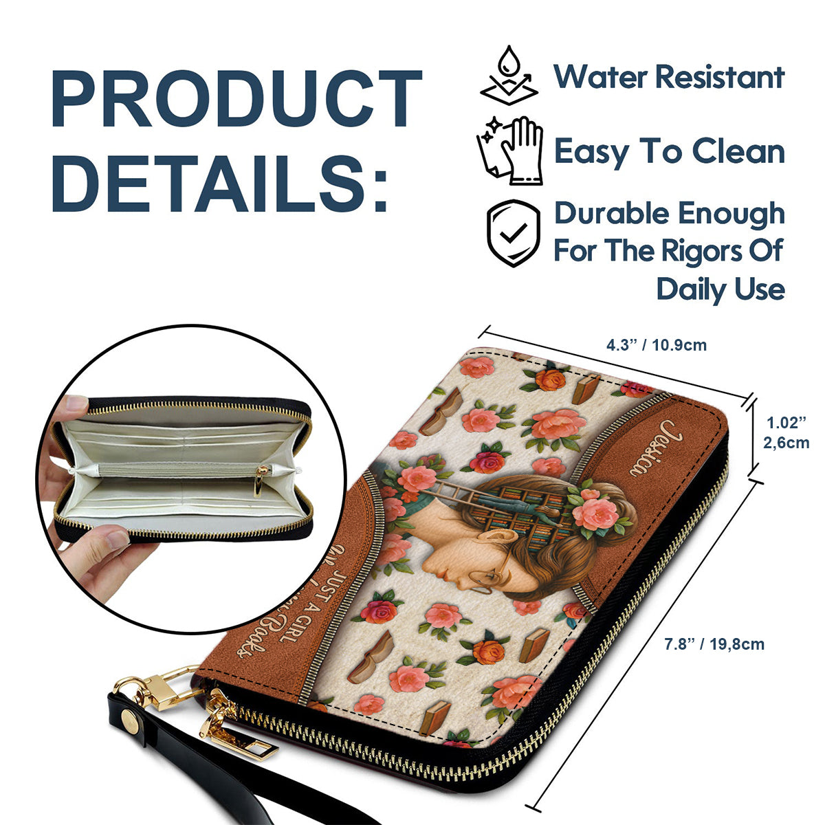 Just A Girl Who Loves Books - Personalized Book Leather Long Wallet