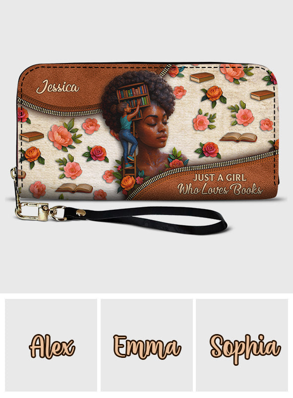 Just A Girl Who Loves Books - Personalized Book Leather Long Wallet