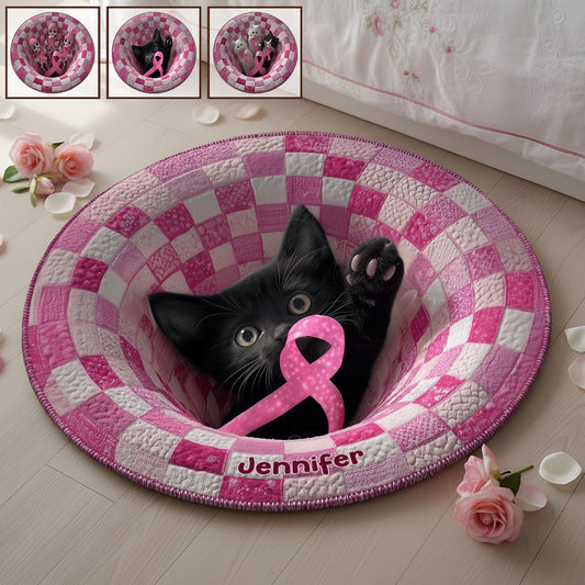 The Warrior - Personalized Breast Cancer Awareness Non-Slip Tufted Rug