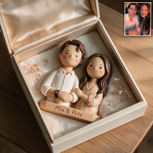 Du & Ich - Personalisierte Paar Holzplakette in individueller Form