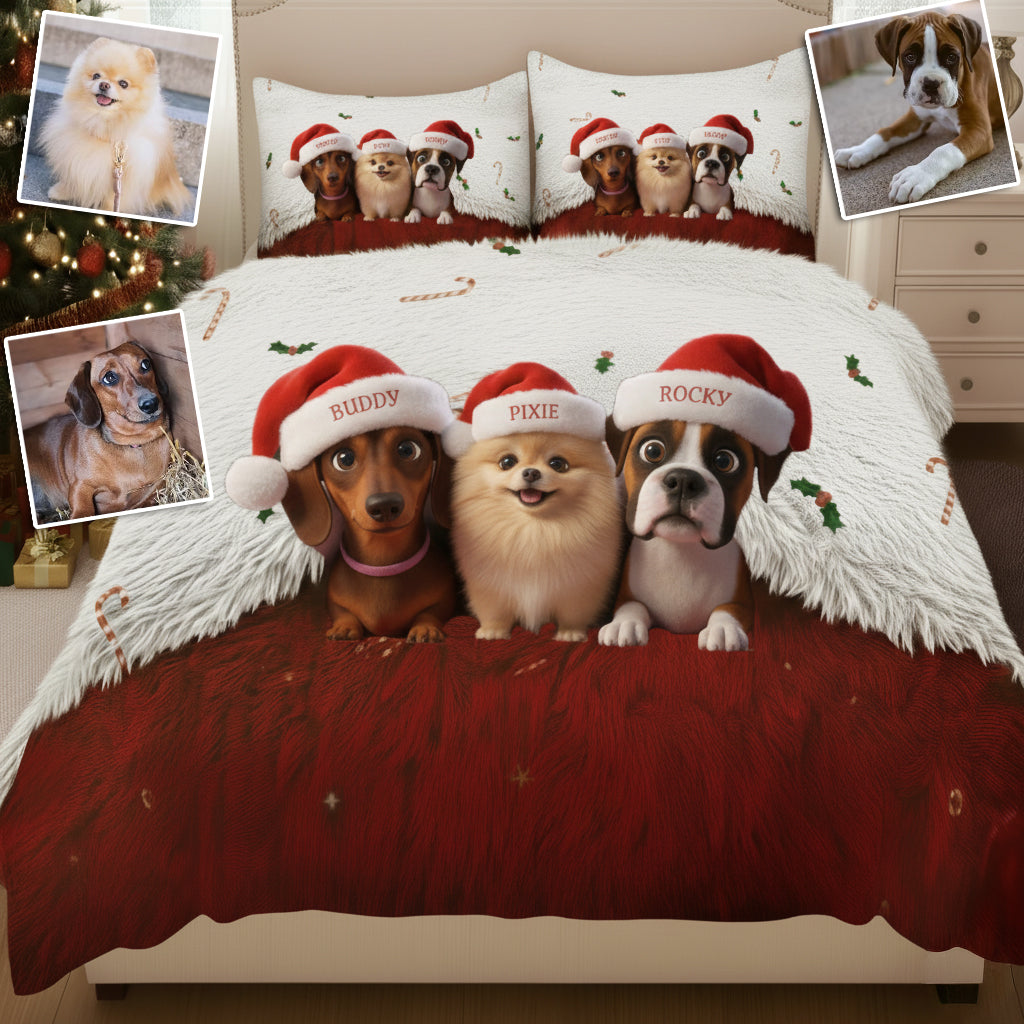 Merry Furry Christmas - Personalized Dog Bedding Set