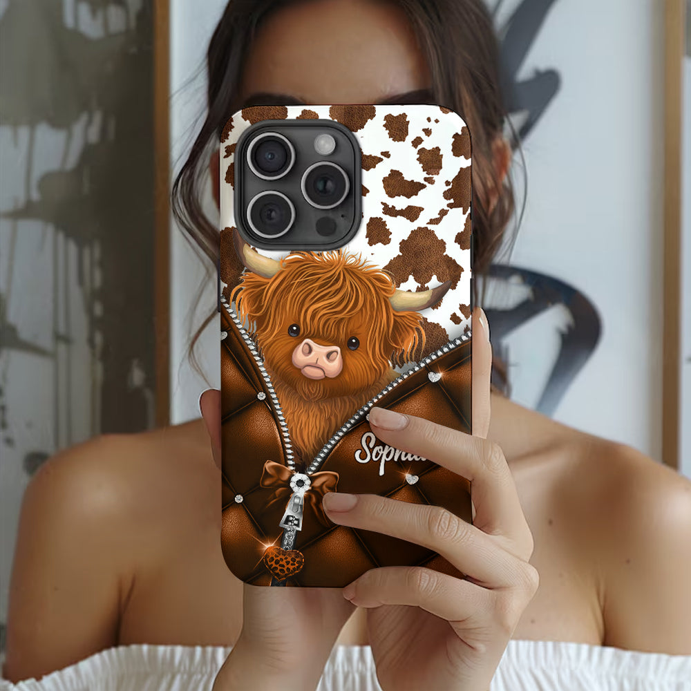 Cute Highland Cow - Personalized Highland Cow Full Print Phone Case