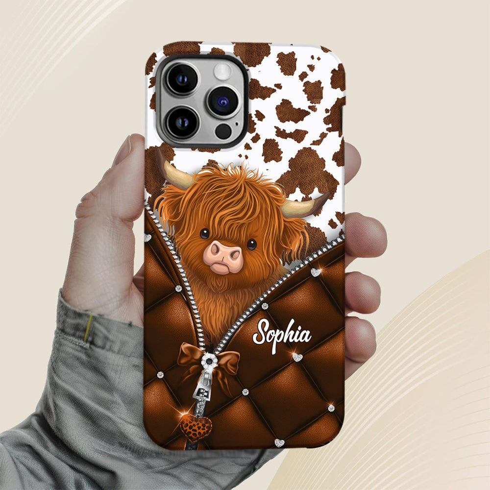 Cute Highland Cow - Personalized Highland Cow Full Print Phone Case