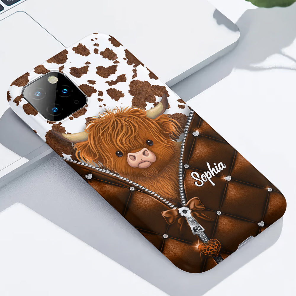 Cute Highland Cow - Personalized Highland Cow Full Print Phone Case