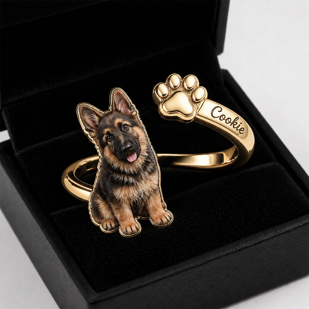 Haustier Andenken Geschenke - Personalisierbarer verstellbarer Ring