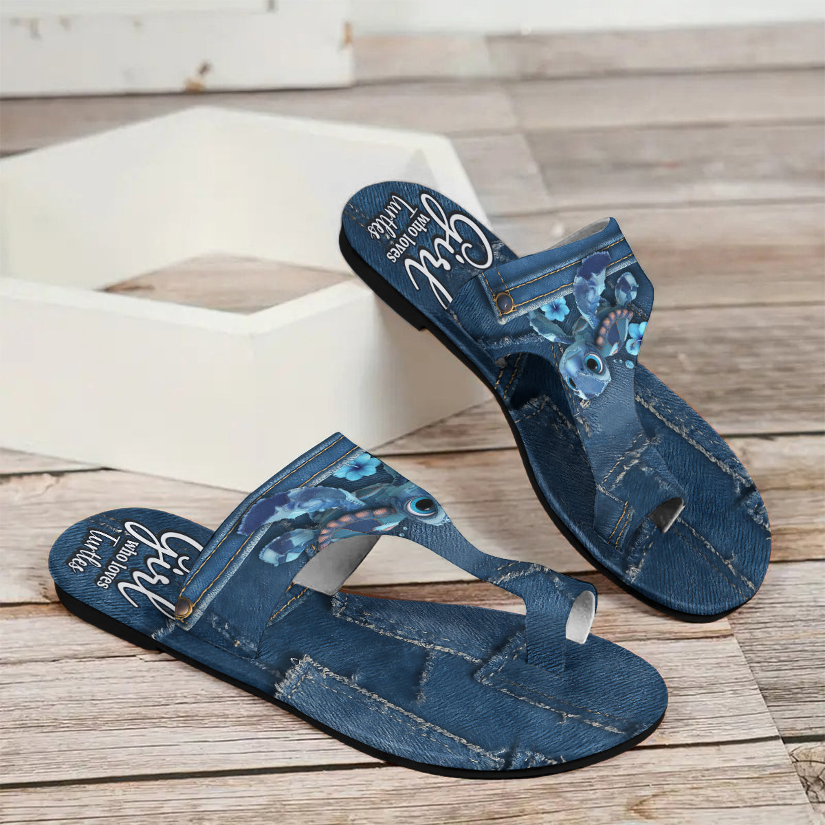 Just A Girl Who Loves Turtles - Personalized Turtle Open Toe Sandals
