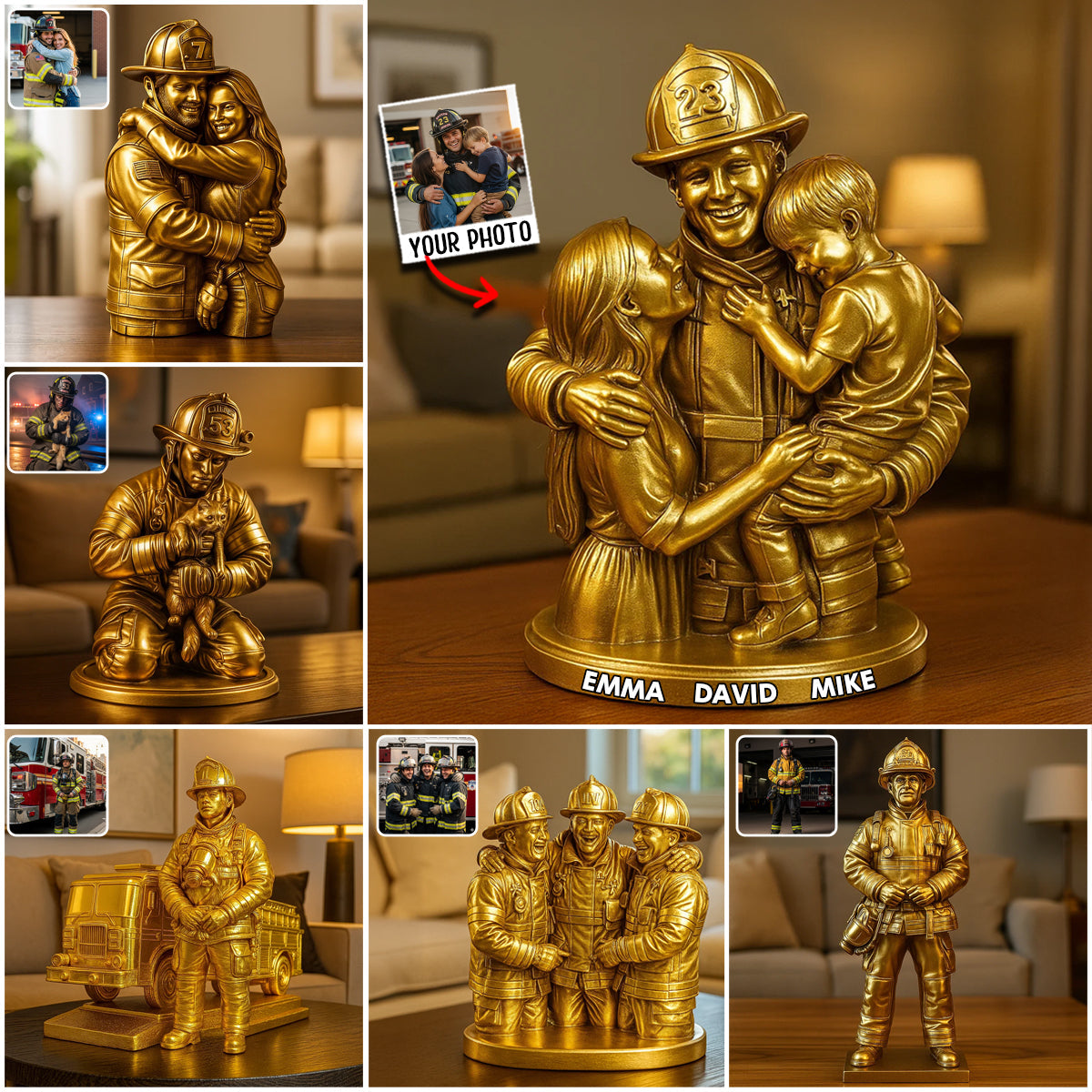 Any Photo - Personalized Firefighter Custom Shaped Acrylic Plaque