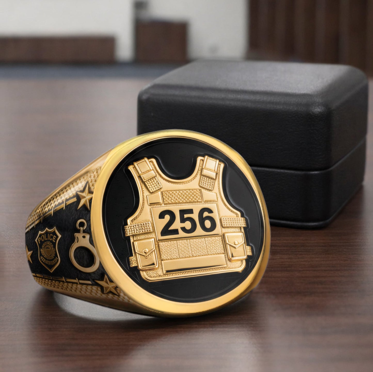 Protect And Serve - Personalized Police Officer Signet Ring