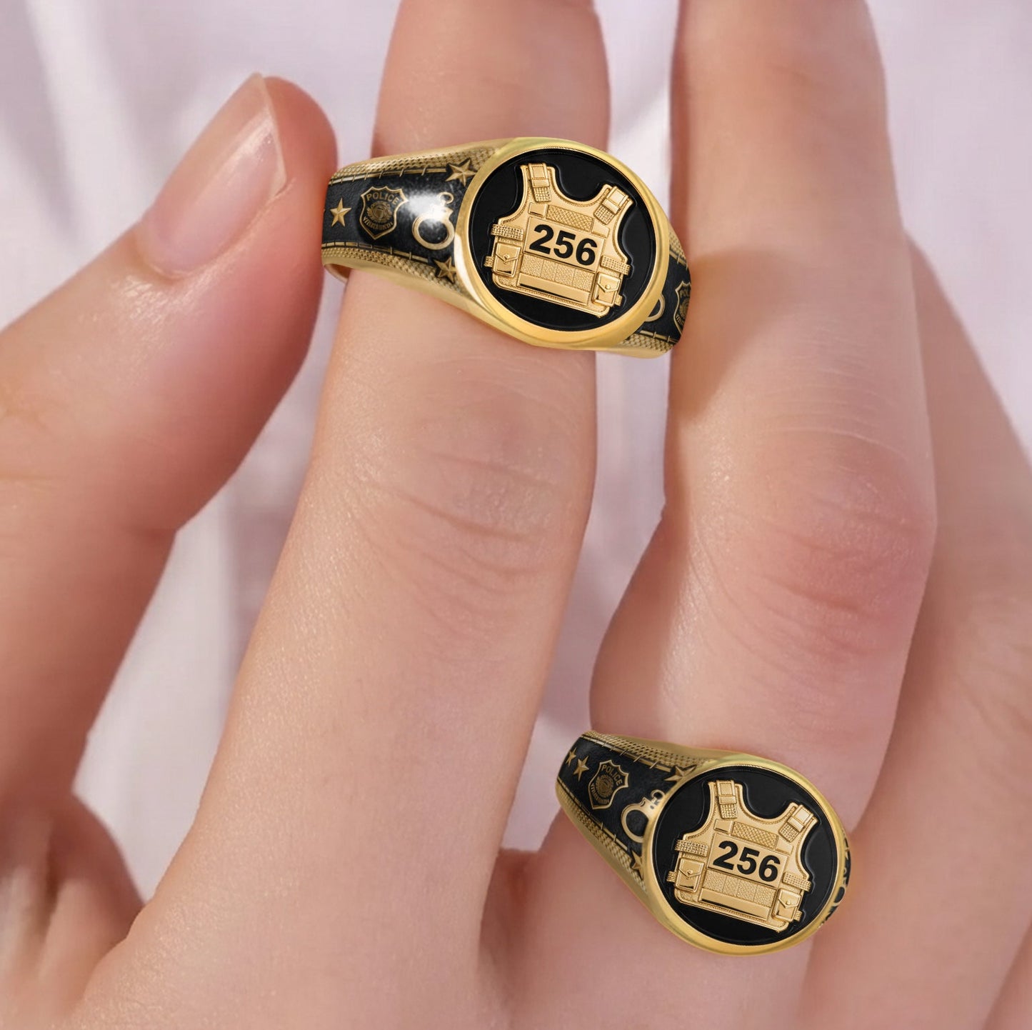 Protect And Serve - Personalized Police Officer Signet Ring