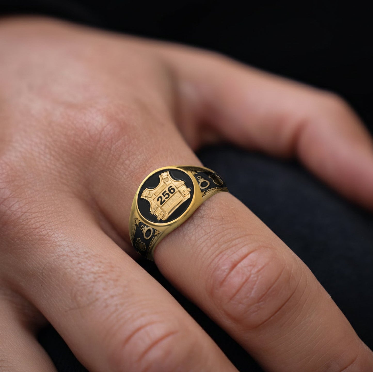 Protect And Serve - Personalized Police Officer Signet Ring