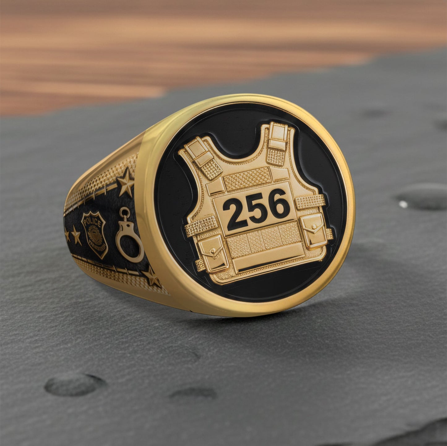 Protect And Serve - Personalized Police Officer Signet Ring