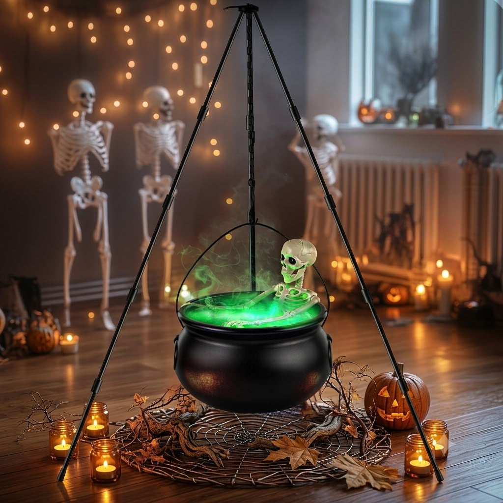 Skull Caudron Tripod with Fog Maker