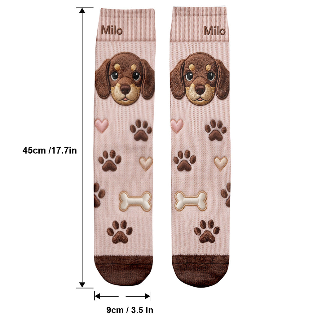 Custom Any Pet - Love My Pet - Personalized Dog Socks