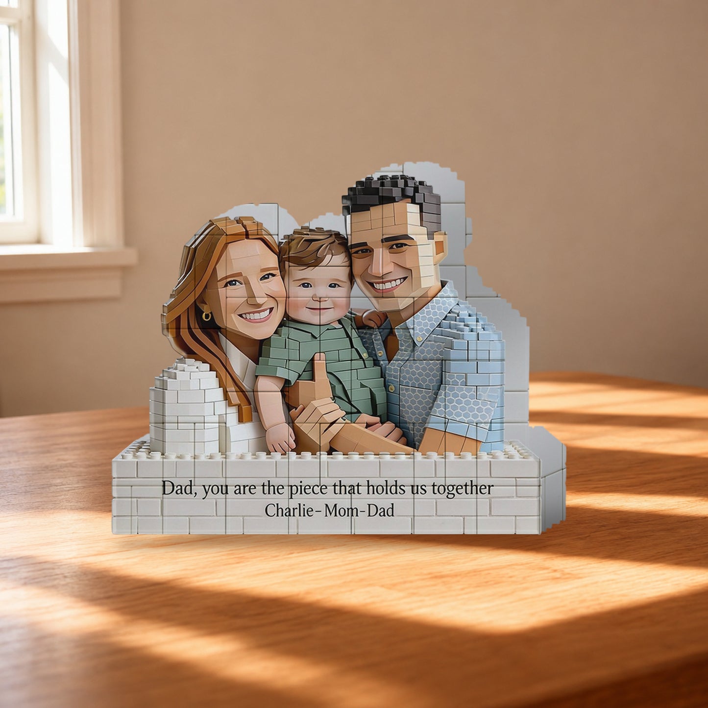 Vous êtes la pièce qui nous unit - Blocs de construction personnalisés en forme de père