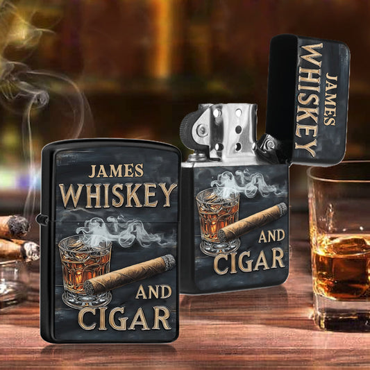 Briquet à whisky personnalisé Whiskey And Cigar -