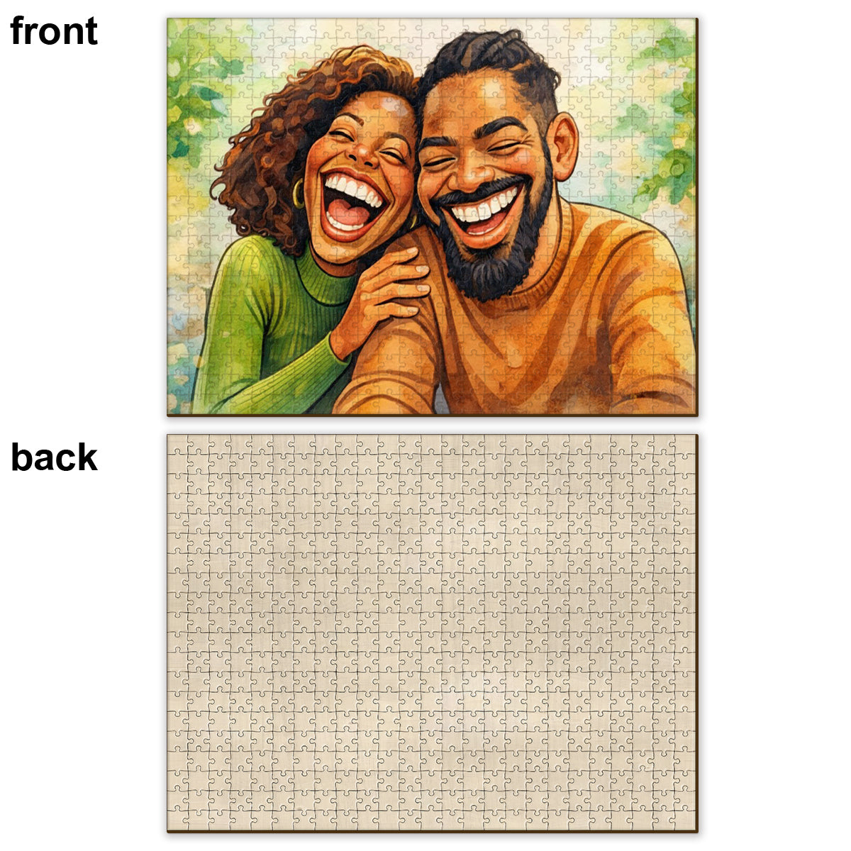 Couple Caricature Style - Personalized Couple Jigsaw Puzzle