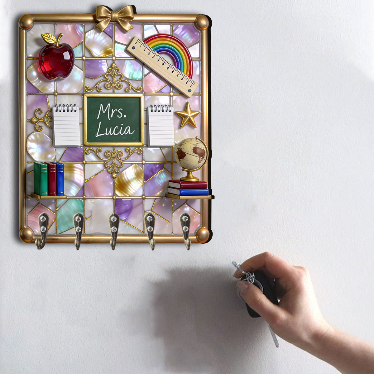 Teacher Gifts - Personalized Teacher Custom Shaped Hanging Rack