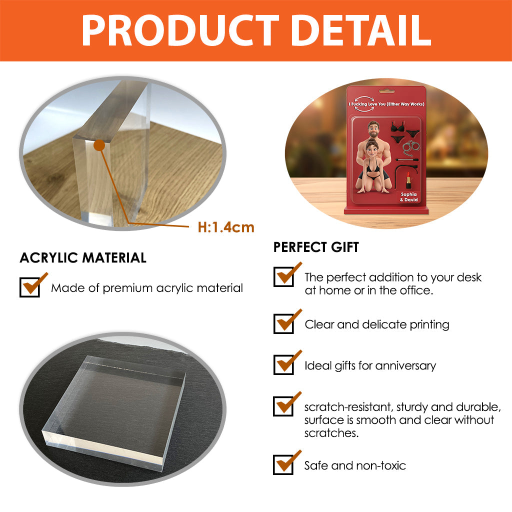 Cartoon Couple - Personalized Couple Custom Shaped Acrylic Plaque