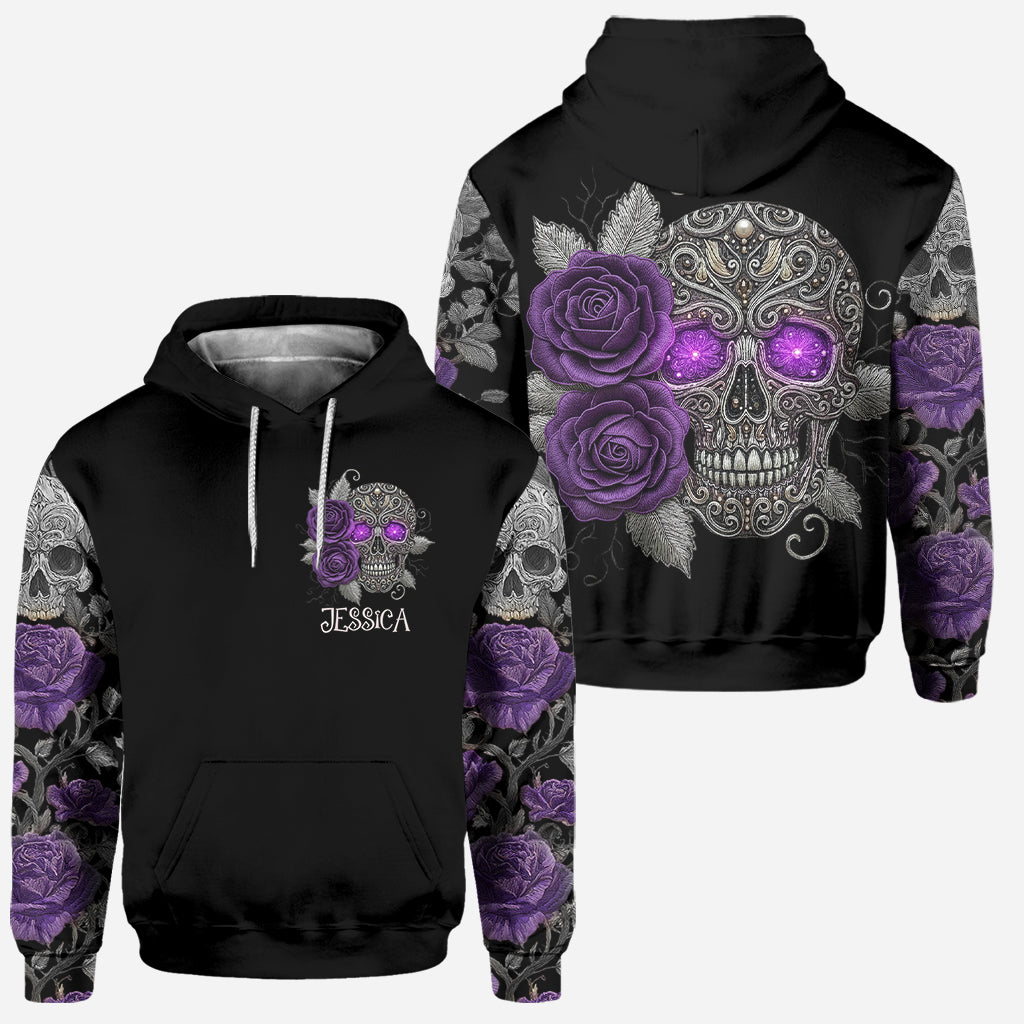 Skull And Roses - Personalized Skull Hoodie and Leggings