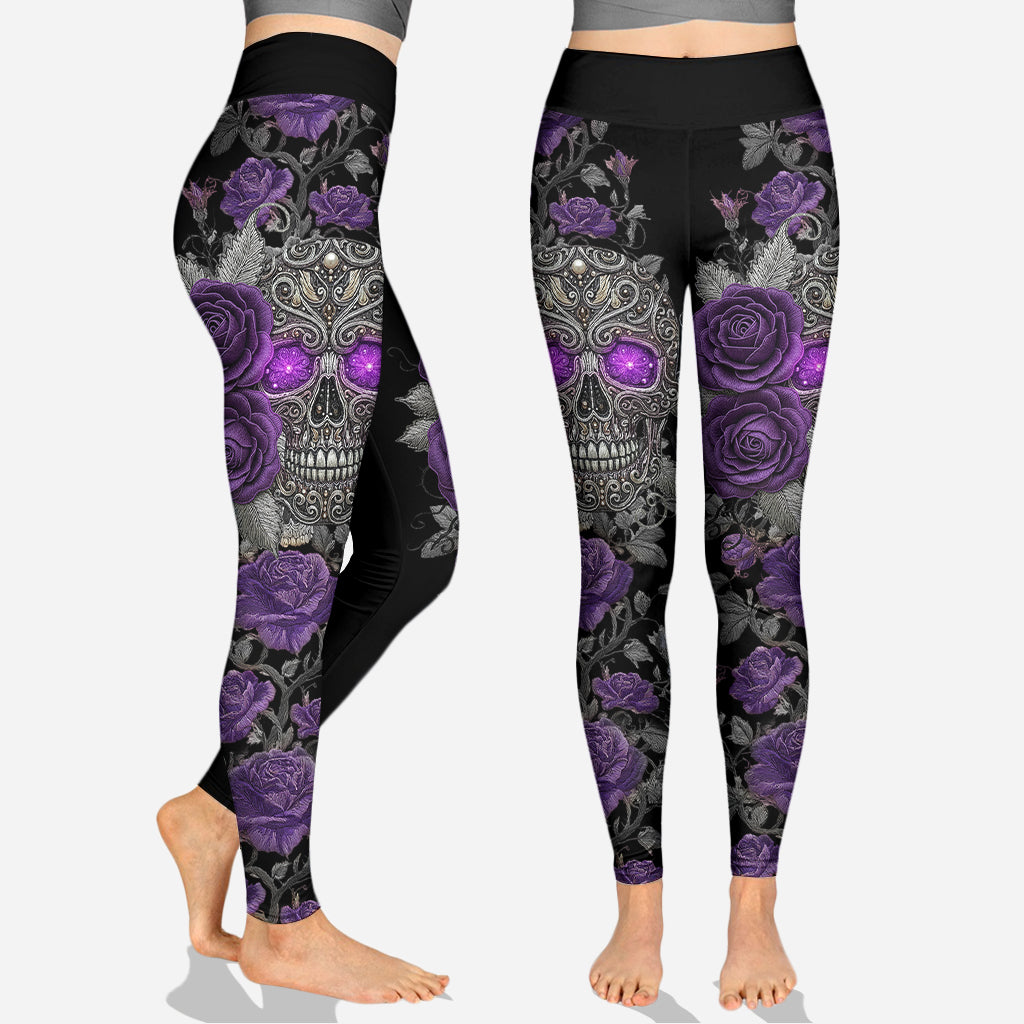 Skull And Roses - Personalized Skull Hoodie and Leggings
