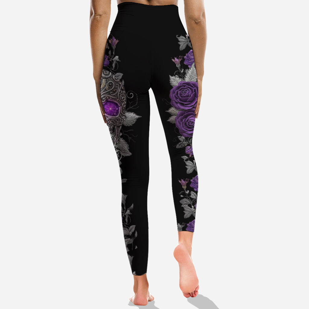 Skull And Roses - Personalized Skull Hoodie and Leggings