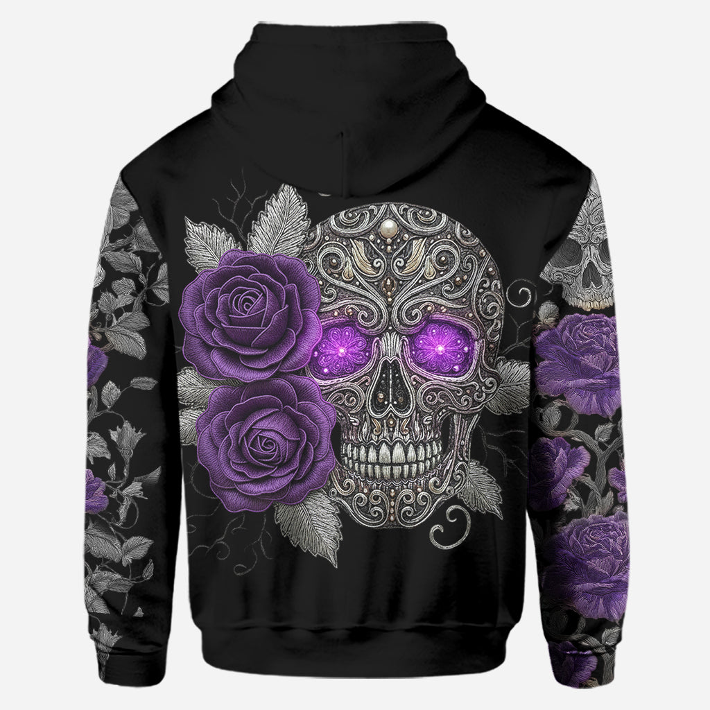 Skull And Roses - Personalized Skull Hoodie and Leggings