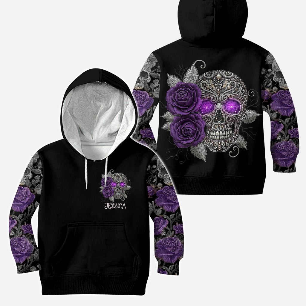 Skull And Roses - Personalized Skull Hoodie and Leggings
