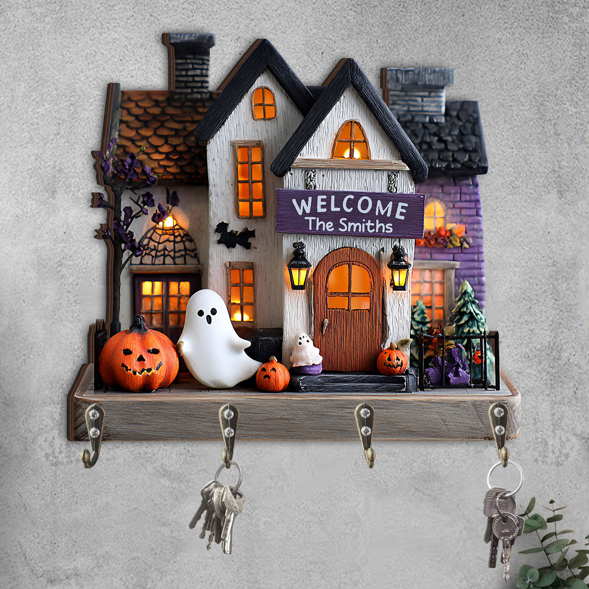 Happy Family - Personalized Family Custom Shaped Key Rack