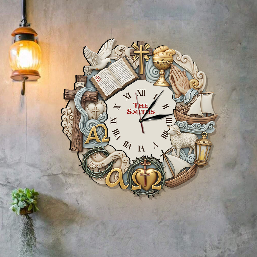 Timeless Faith - Personalized Christian LED Light Wall Clock