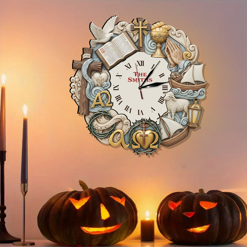 Timeless Faith - Personalized Christian LED Light Wall Clock