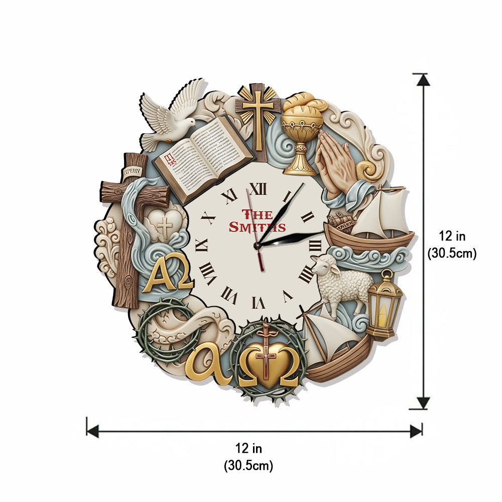 Timeless Faith - Personalized Christian LED Light Wall Clock