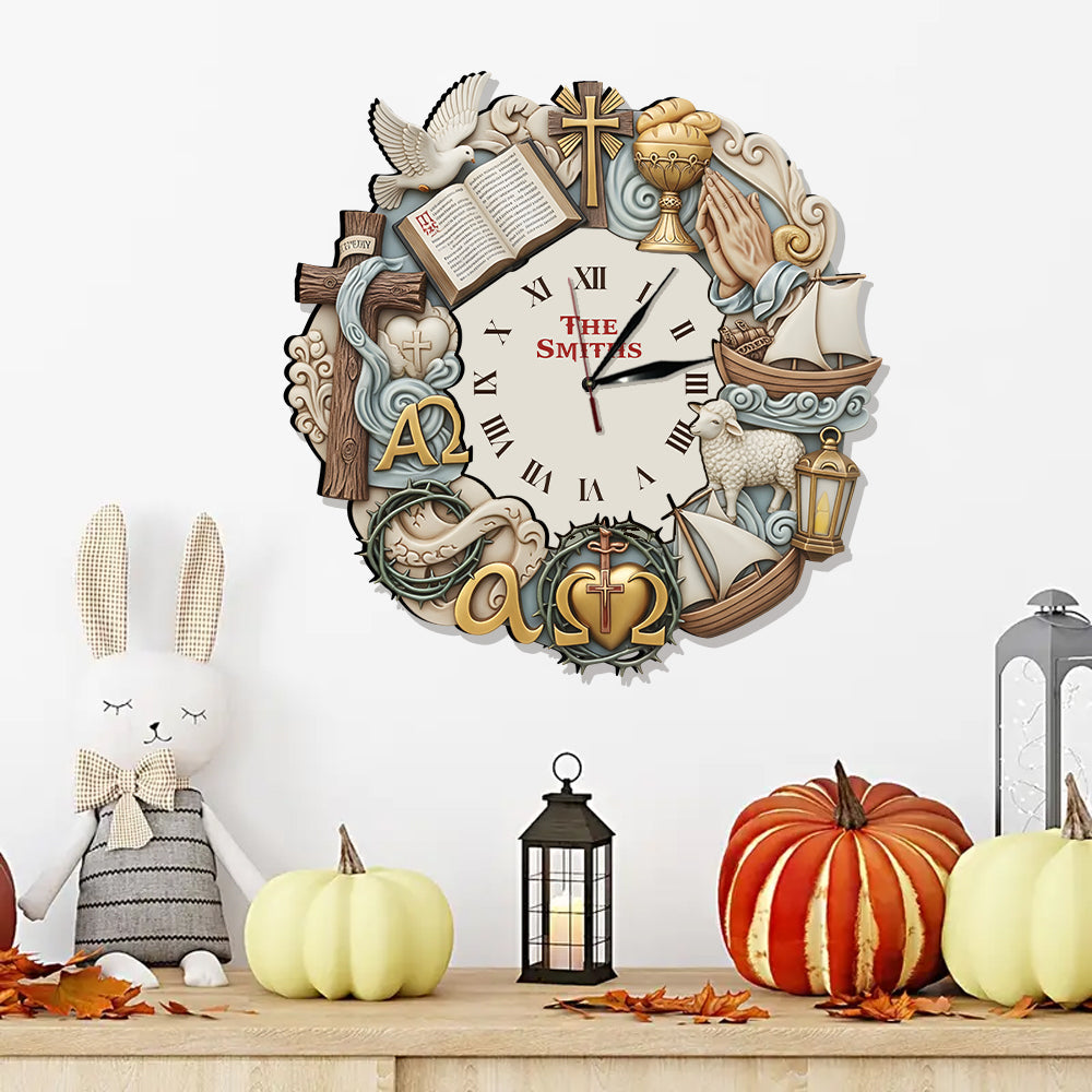 Timeless Faith - Personalized Christian LED Light Wall Clock