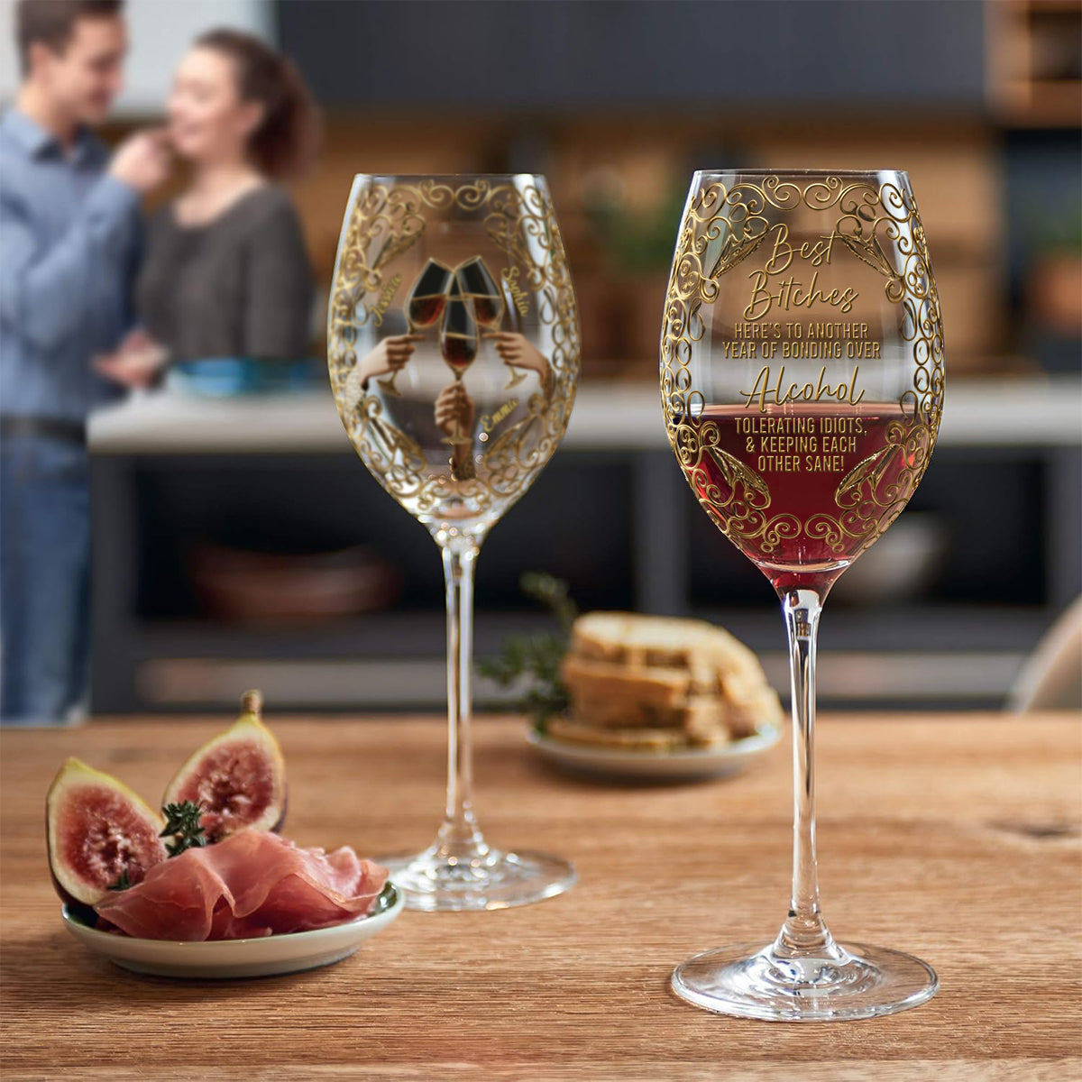 Best B*tches - Personalized Bestie Wine Glass With Long Stem