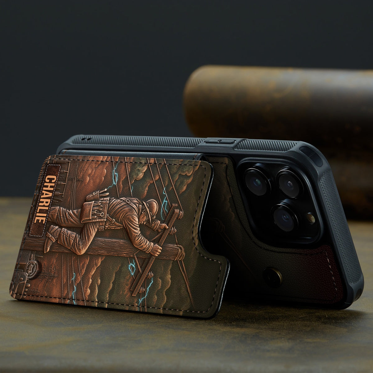 Le meilleur électricien - Étui portefeuille personnalisé pour téléphone portable, imprimé sur le thème des électriciens.