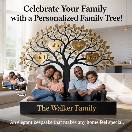 Familiengeschenk – Personalisierte Acrylplakette in individueller Familienform